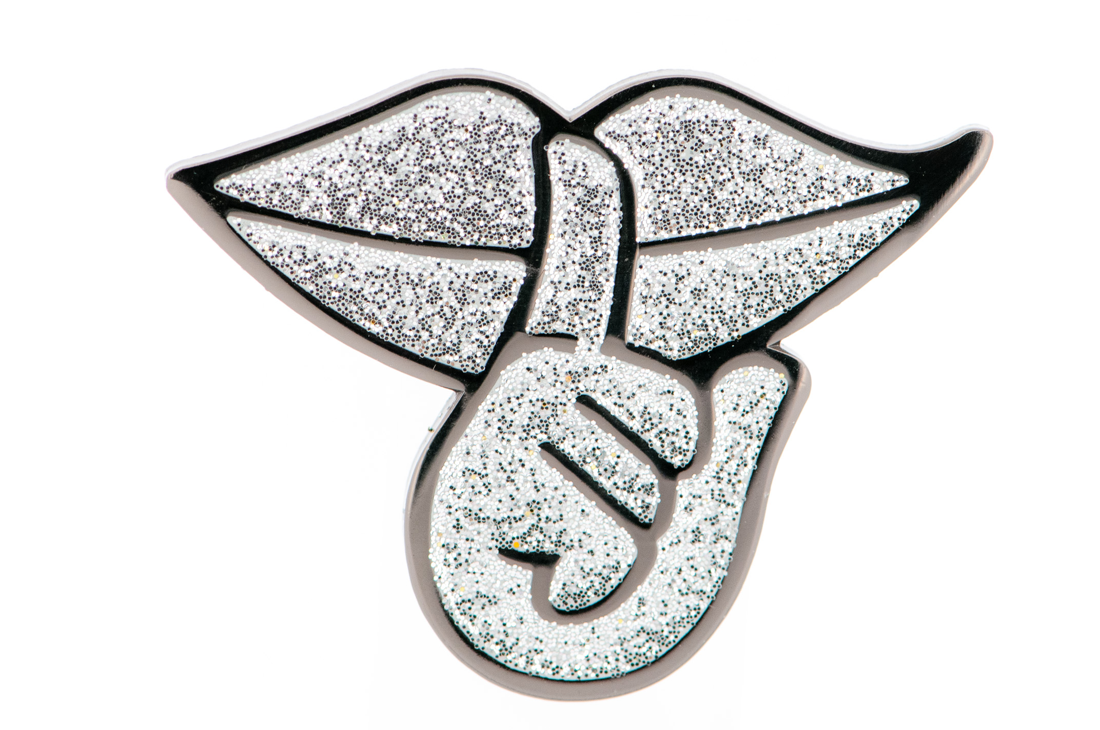 Silverpläterad pin med glitter